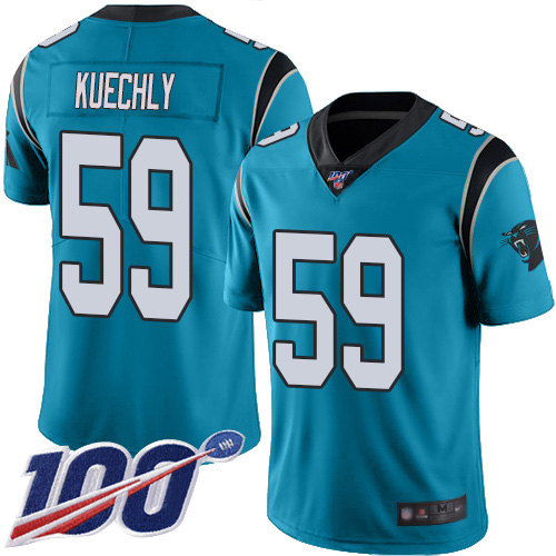 Carolina Panthers Limited Blue Youth Luke Kuechly Jersey NFL Football #59 100th Season Rush Vapor Untouchable